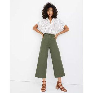 madewell Women’s 27 Emmett wide leg crop pants green pockets